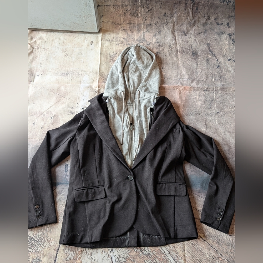 Black Blazer with zip out hooded shell